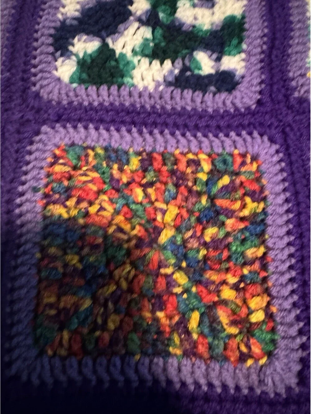 Handmade Crochet Afghan Blanket 80x60 approximate.